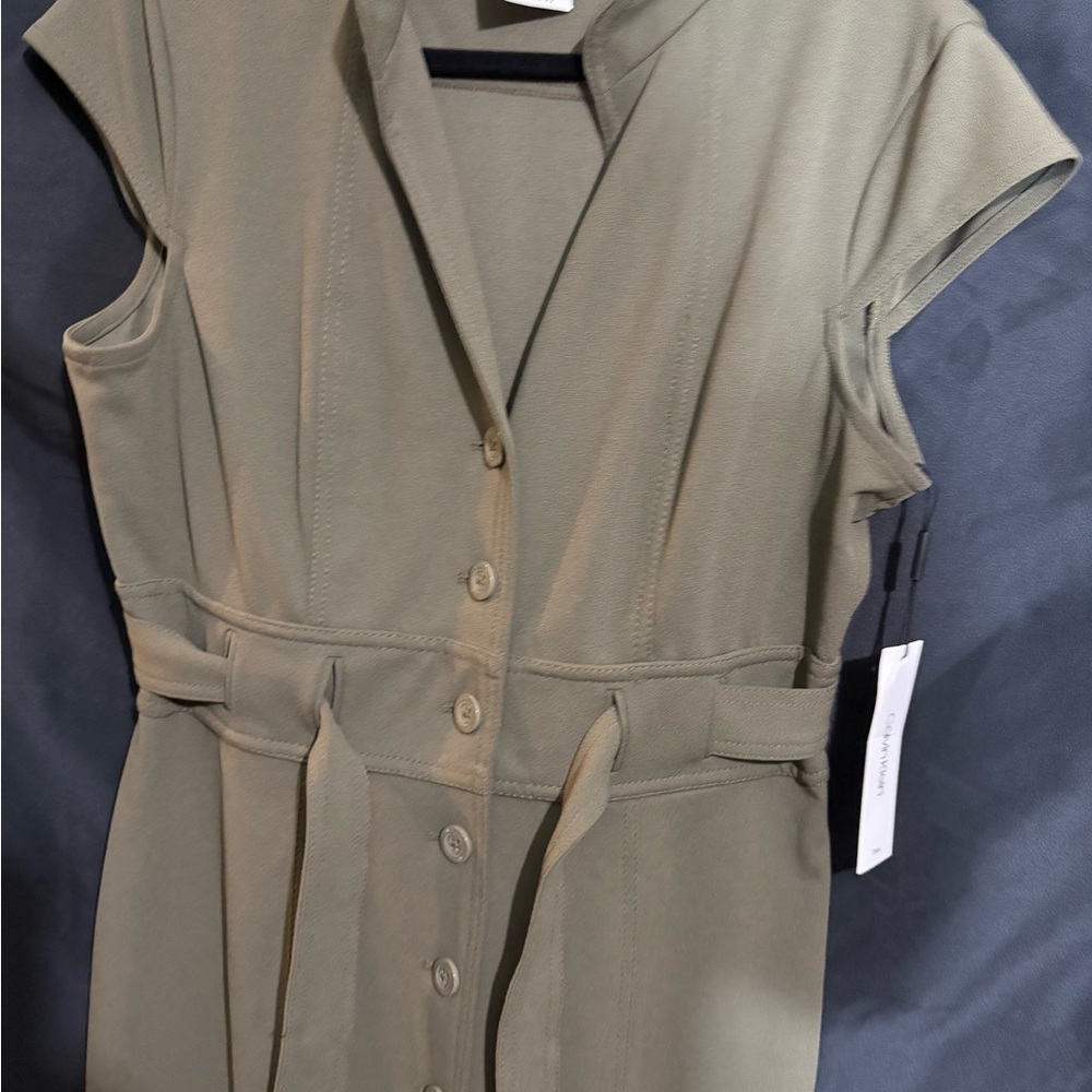 Calvin Klein Sage Green Midi Dress